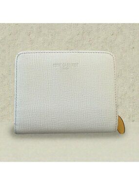 COMME CA DU MODE White Leather Zip Wallet
